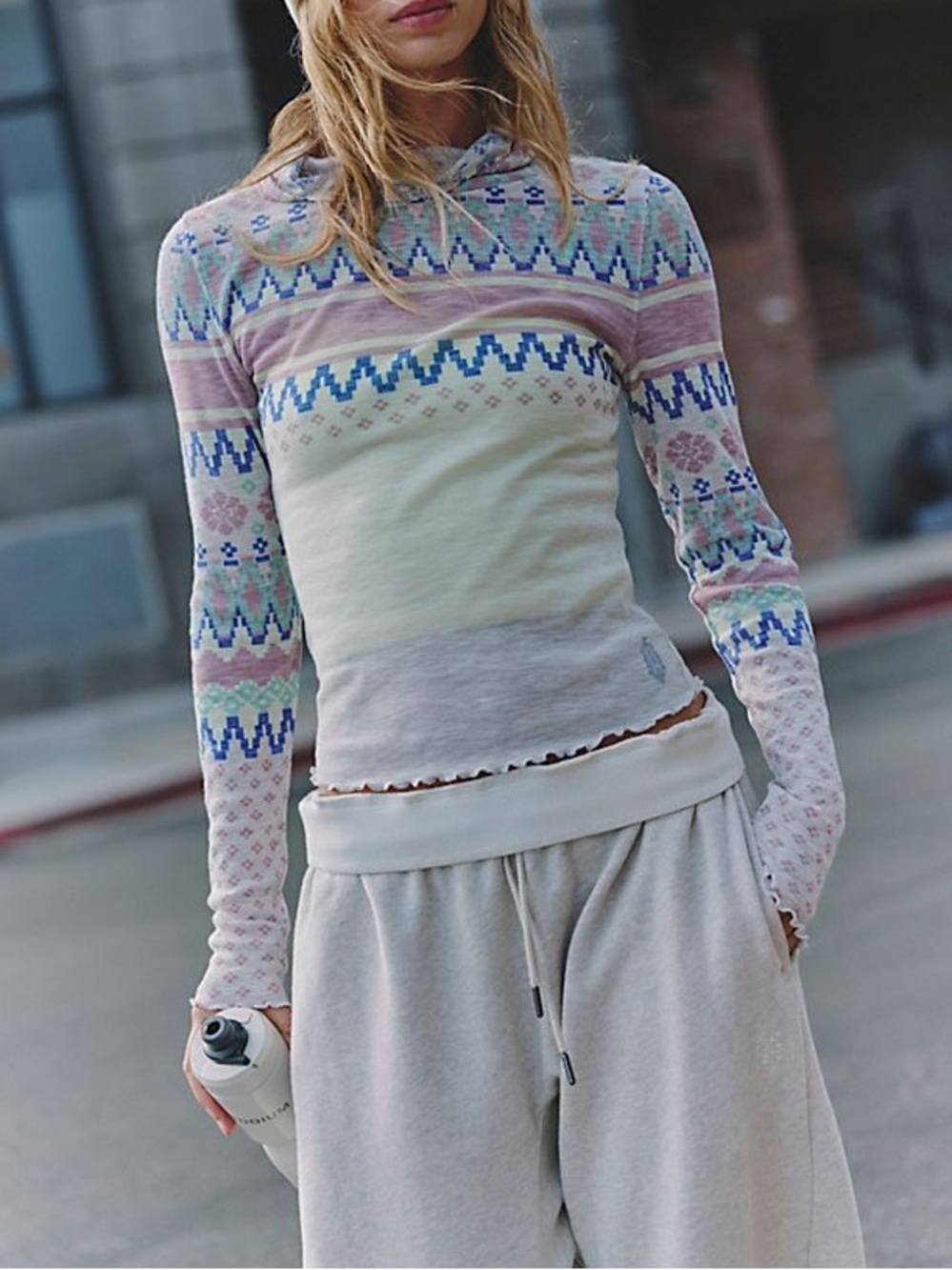 Free People Breathe Easy Printed layer Sz S